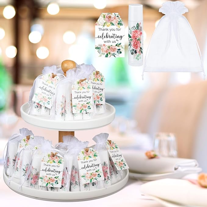 100 Pack Thank You Gifts Lip Balm Bulk Party Supplies Employee Appreciation Gifts for Guests Wedding Bridal Shower Bachelorette Gifts Baby Shower Favors for Coworkers Women Homeless Nurse-Velvo Beauty