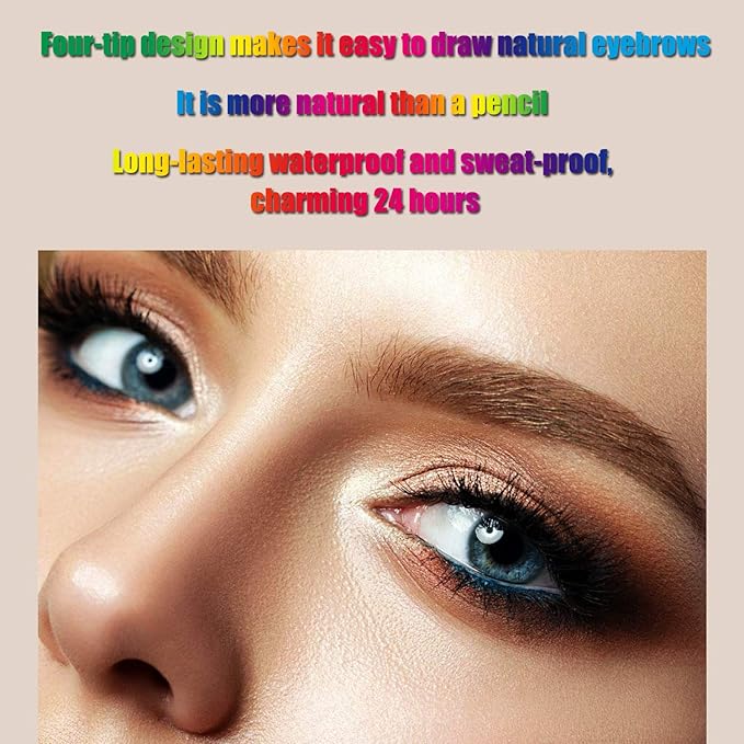 Liquid Eyebrow Pen, Waterproof Microblading Eyebrow Pencil with a Micro-Fork Tip Applicator, Creates Natural Looking Brows Effortlessly-Velvo Beauty