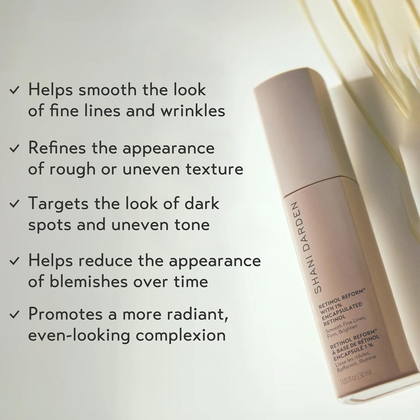 SHANI DARDEN SKIN CARE Retinol Reform with 1% Encapsulated Retinol Serum for Face & Neck, Gentle Slow-Release Face Serum with Tripeptide for Wrinkles, Fine Lines & Uneven Tone, 1 fl oz-Velvo Beauty