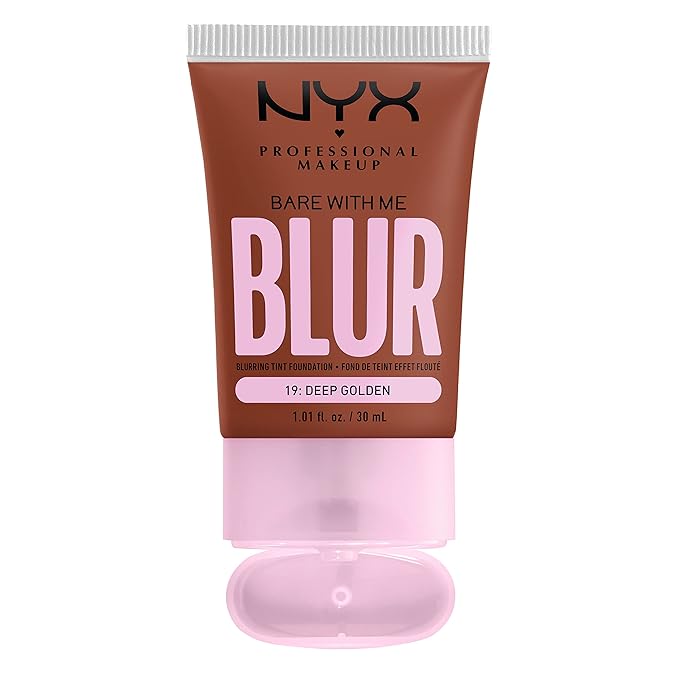 NYX PROFESSIONAL MAKEUP Bare With Me Blur Skin Tint Foundation Make Up with Matcha, Glycerin & Niacinamide - Deep Golden-Velvo Beauty