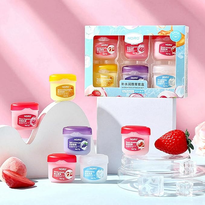 Lip Moisturizer Lip Balm, 6-Pack Lip Balm Hydrating, Lip Hydration Lip Care Products, Lipbalm For Dry Lips, Lip Sleeping Mask Tinted Lip Balm Set, Lip Mask Overnight Nourishing Cracked Lips-Velvo Beauty