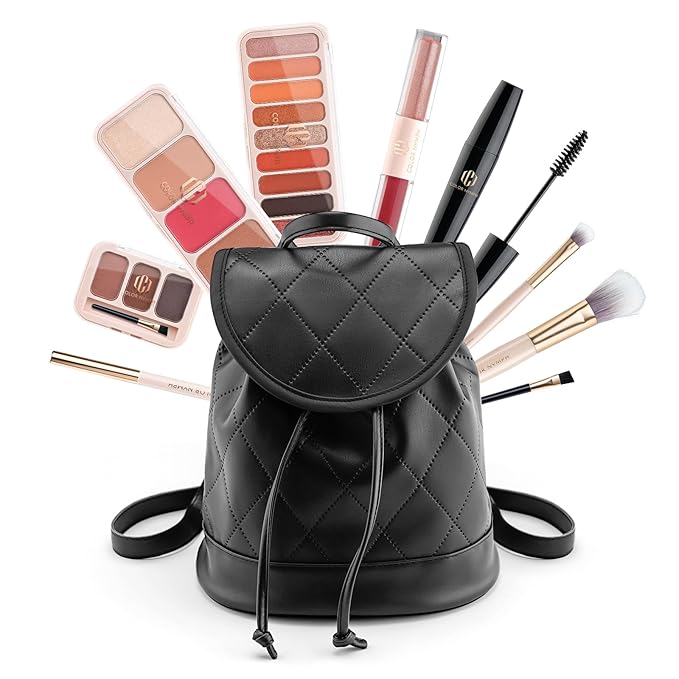 Color Nymph Makeup Kit for Women, Makeup Gift Set All In One Travel Backpack for Girls With Eyeshadow,Mascara, Lipgloss, Highlighter, Blush, Eyeliner pencil (Bag A)-Velvo Beauty
