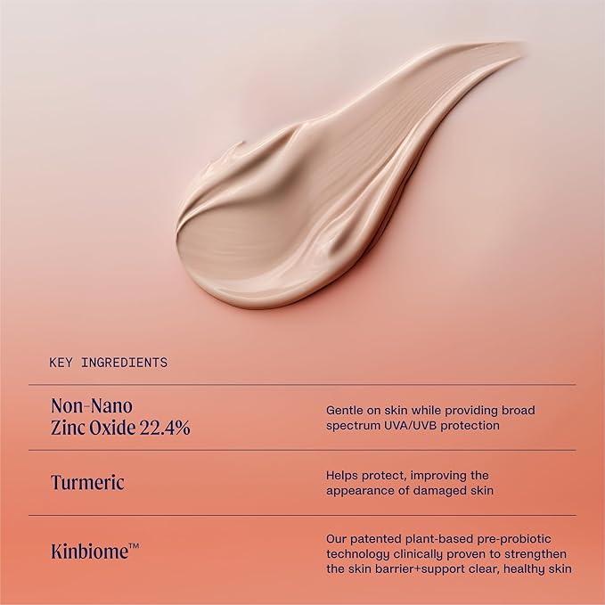 Kinship Zinc Oxide Mineral Sunscreen for Face Self Reflect SPF 32 | Vegan, Reef Safe, Non Toxic Eczema Sunscreen for Sensitive Skin | Sunblock Face Moisturizer with SPF (3.5 oz)-Velvo Beauty