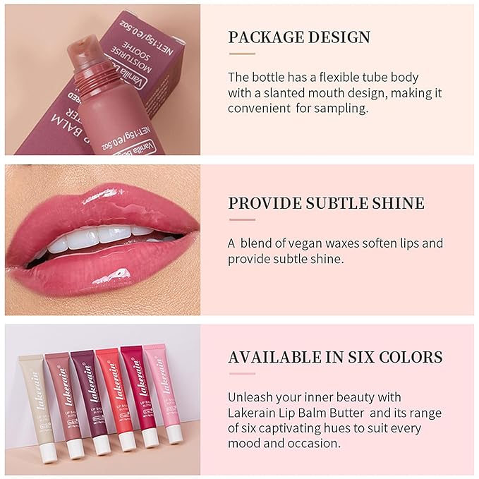 4 Color Glossy Lip Butter Balm, Moisturizing Lip Gloss Butter Non Sticky High Shiny Finish Lip Glow Oil, Natural Plumping Lip Tint Lip Care & Repair Lip Mask for Soft & Smooth & Protect Dry Lip-Velvo Beauty