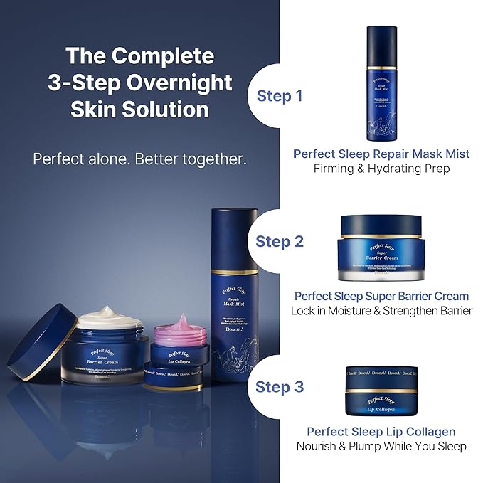 Perfect Sleep Lip Collagen 0.52fl.oz/15ml, Hydrolyzed Collagen+Rice Protein, Willow Bark Extract & Peptide to Nourish, Moisturize & Exfoliate the lips, Sleep-Beauty, Korean Overnight Lip Mask-Velvo Beauty
