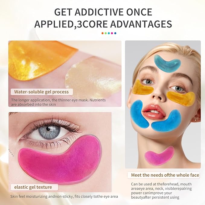 MOND'SUB Premium Under Eye Patches, Gel Eye Patches Hydrating & Refresh for Puffy Eyes, Under Eye Bags & Dark Circles, Natural Collagen Eye Gels Pads, Crystal Anti-Aging Eye Mask (45)-Velvo Beauty