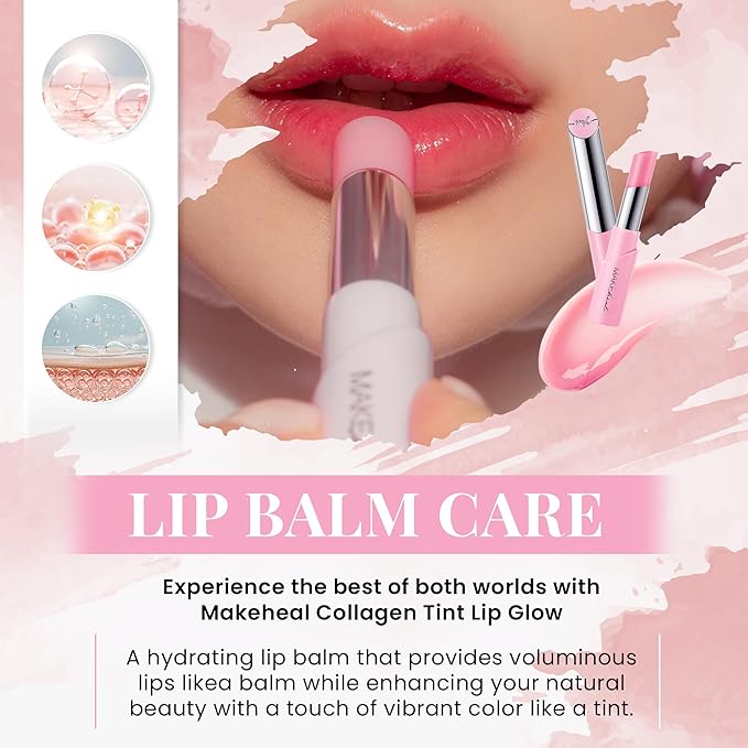 Collagen Tint Lip Balm, Hydrating Nourishing Smooth Lips, Lip Balm Infused with Collagen & Vitamin E, Vibrant Natural Lip Tint Color, From the Makers of Mediheal, Korean Beauty (Coral)-Velvo Beauty