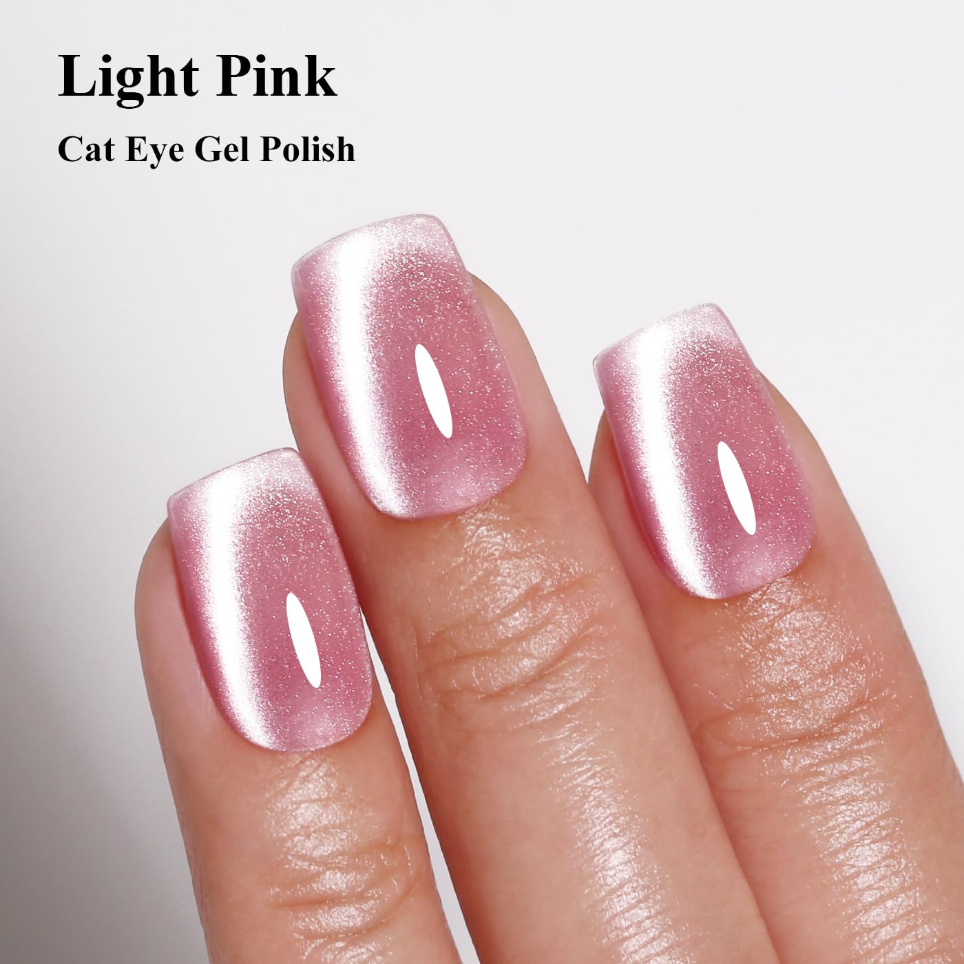 Imtiti Cat Eye Gel Nail Polish, Light Pink Holographic Magnetic Crystal Nail Gel Polish With Magnet Glittery Galaxy Spring Summer Kit Soak Off UV Led 10ML-Velvo Beauty