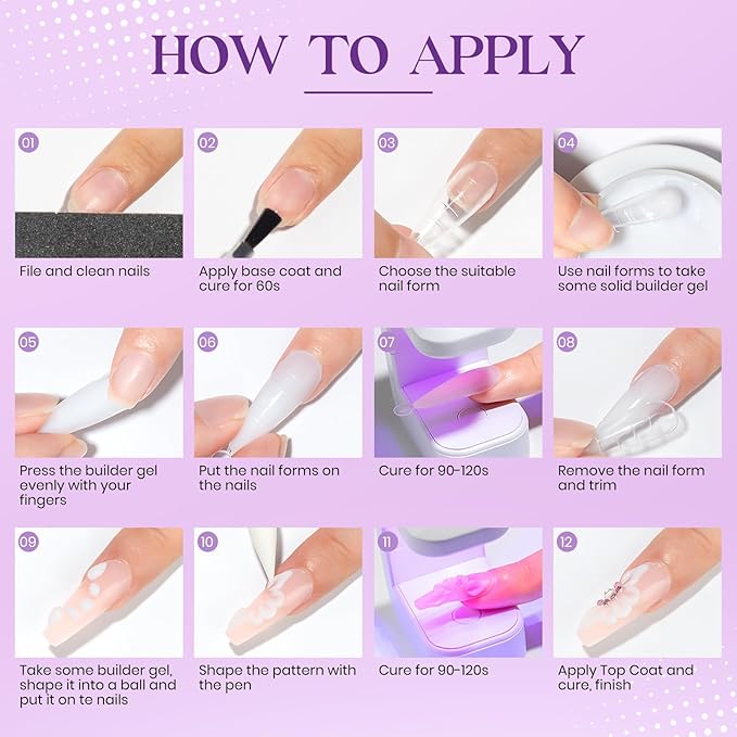 MIZHSE Solid Builder Gel for Nails, 60g White 3D Gel Nail Art Sculpting Non-Sticky Carving Hard Extension Soak Off UV LED for Salon Manicure Home DIY-Velvo Beauty