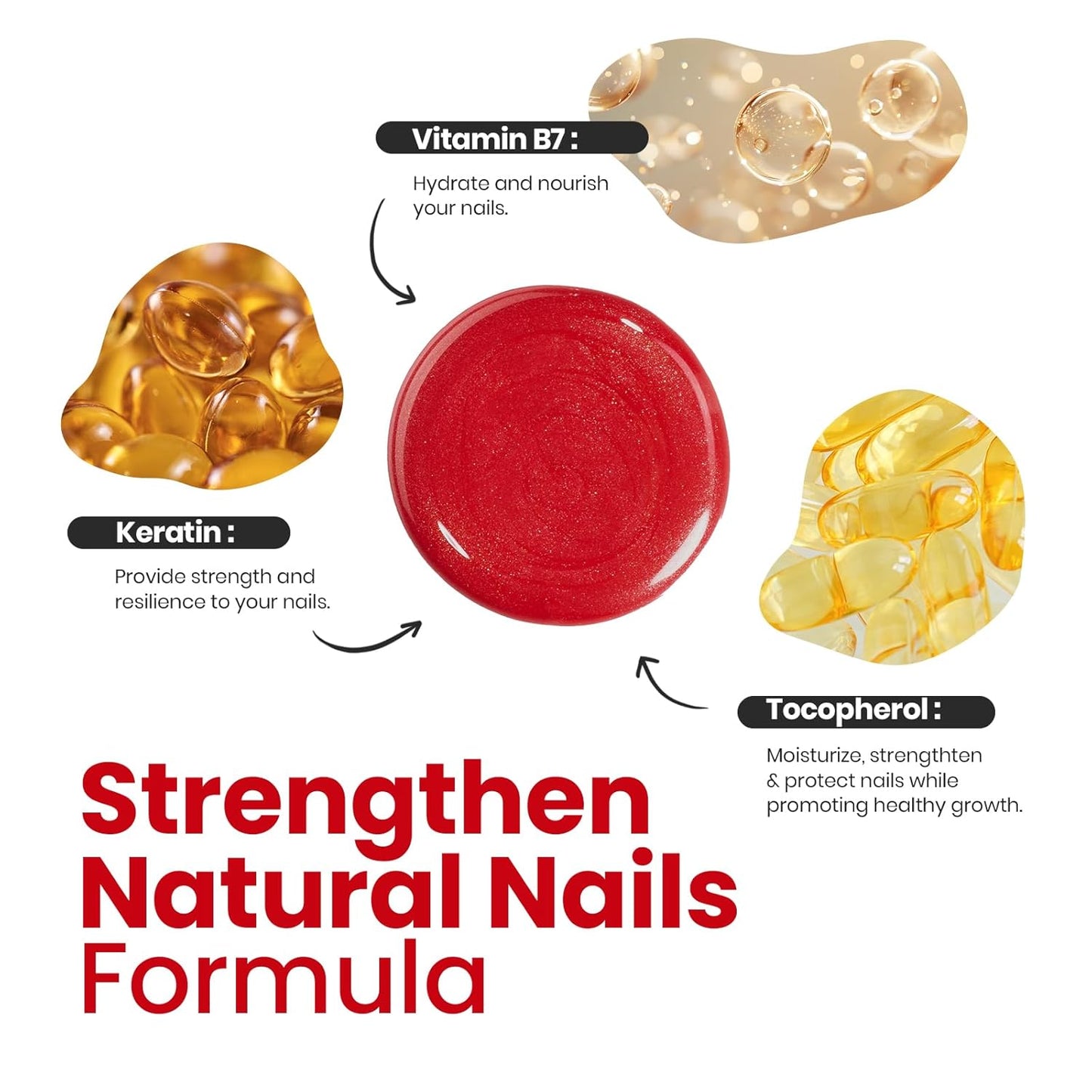 Beetles Red Nail Polish 15ML Quick Dry Glitter Fingernail Polish 4th of July DIY Salon for Women-Velvo Beauty