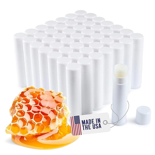 Lip Balm Bulk Unlabeled - Made in USA Bulk Chapstick - Natural Ingredients Vitamin E Shea Butter - Custom Chapstick Bulk For Party & Wedding Favors (50 Count, Honey)-Velvo Beauty
