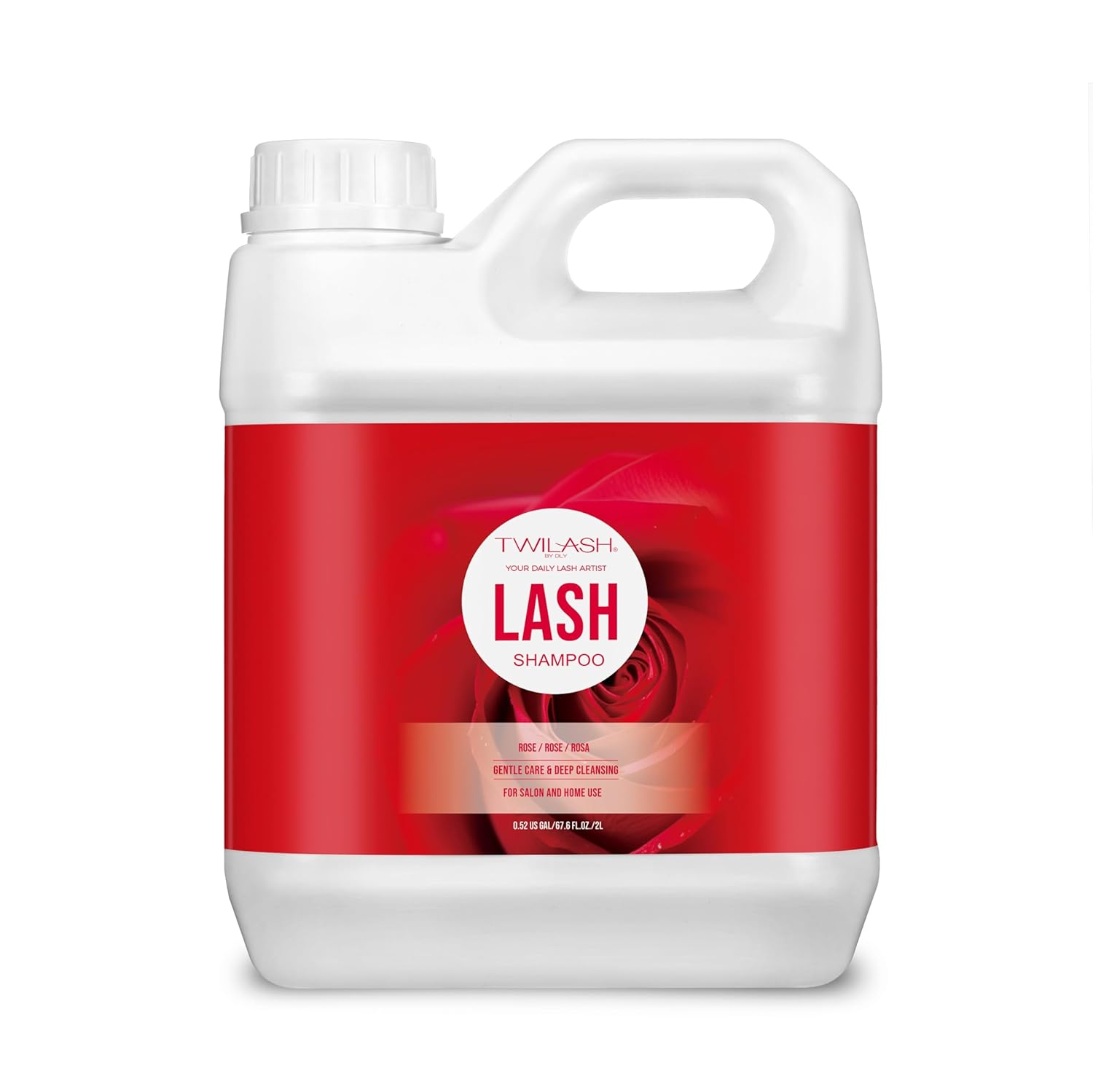 Lash Shampoo Bulk, Eyelash Cleanser for Extensions 2 Liters, Safe Makeup Remover, Non-irritating or Burning Eyelid Foaming Cleanser for Professional Salon and Home Use (Rose-2L)-Velvo Beauty