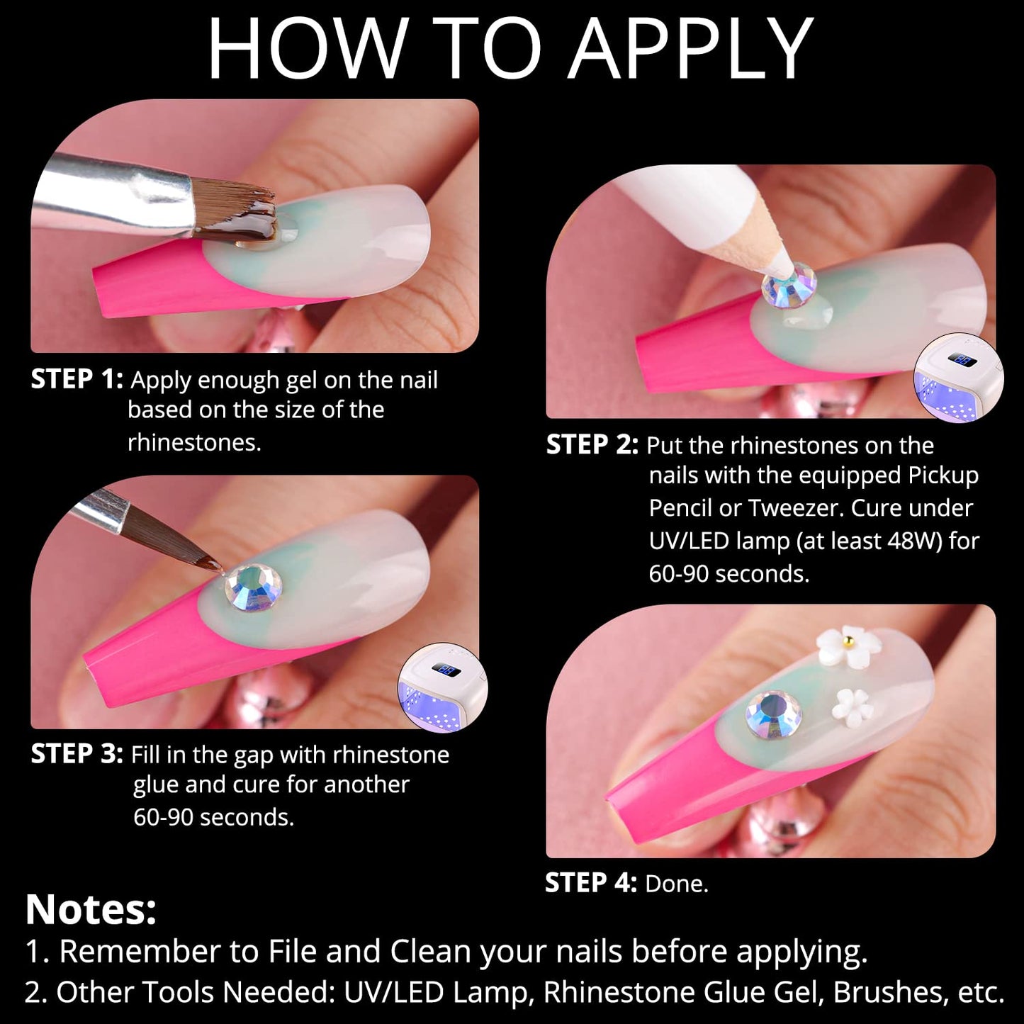 Mixed 3D Nail Art Gem Decoration Accessories Kit #7, Aurora Bear Bow Butterfly Starry AB Rhinestone Charm Jewelry for Deco, Pearl Flower Caviar Bead Stone Crystal with Pickup Pencil and Tweezer-Velvo Beauty