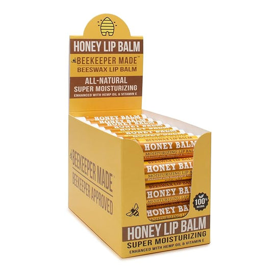 Beekeeper Made Beeswax Bulk Lip Balm, 40 Count Honey Flavor | For Men, Women, and Children. Great for Gifts, Showers, & More-Velvo Beauty