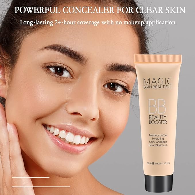 Boobeen Hydrating BB Cream, Full-Coverage Foundation & Concealer, Color Correcting Tinted Moisturizer BB Cream for All Skin Types - Evens Skin Tone (2 Pcs)-Velvo Beauty