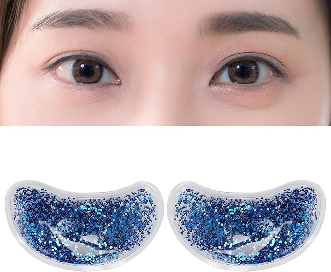 Eye Gel Ice Pack, Reusable Gel Eye, Eye Cooling Pad Hot Cold Eye Patch, Under Eye Patches to Relieve Tired Eyes, Dark Circles(Blue)-Velvo Beauty