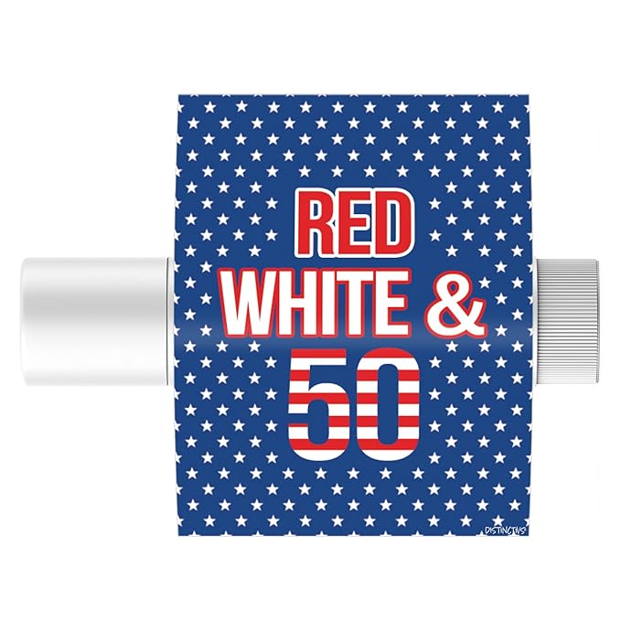 Red White and Blue 50th Birthday Party Favor Lip Balm Labels - 36 Count, Patriotic Birthday Party Supplies-Velvo Beauty