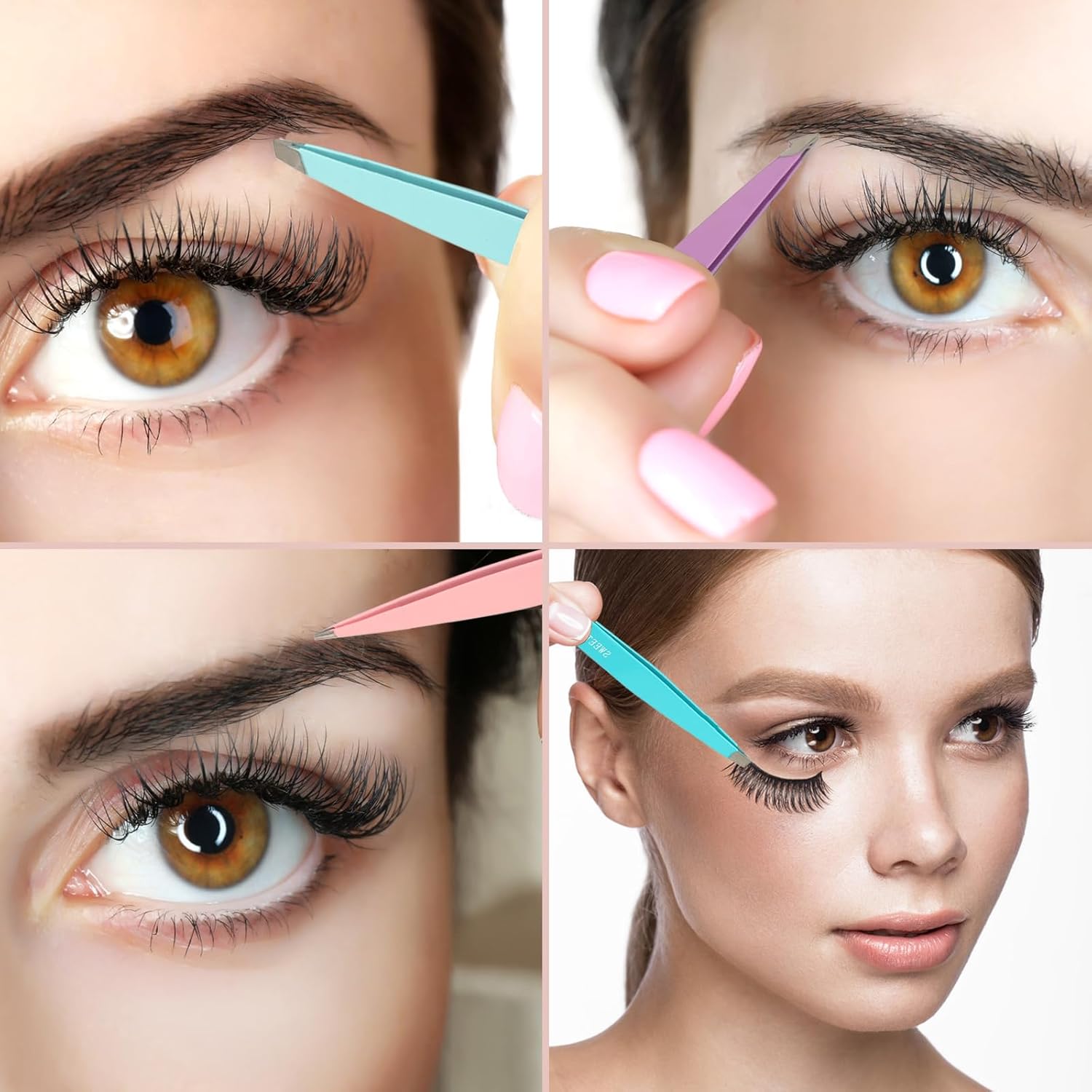 7pcs Eyebrow Tweezers Kit for Women Precision Plucker with Brow Scissors & Razor & Spoolie for Facial, Chin, Brow, Splinter and Ingrown Hair-Velvo Beauty