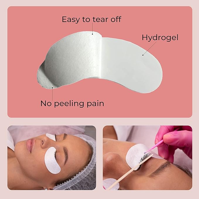50 Pairs Under Eye Pads, Hydrogel Eye Patches for Eyelash Extension, Lash Gel Pad, Eyelash Extension Gel Patches, DIY False Eyelash Makeup Eye Gel Pad, Fit Most Eye Shape Stick Well-Velvo Beauty