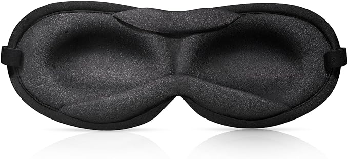 Slim 3D Sleep Mask for Side Sleepers, Blackout Sleeping Maskfor Men Women, Zero Eye Pressure, Ultra Soft Eye Masks for Sleeping, Perfect for Travel, Nap, Meditation, Airplane (Black)-Velvo Beauty