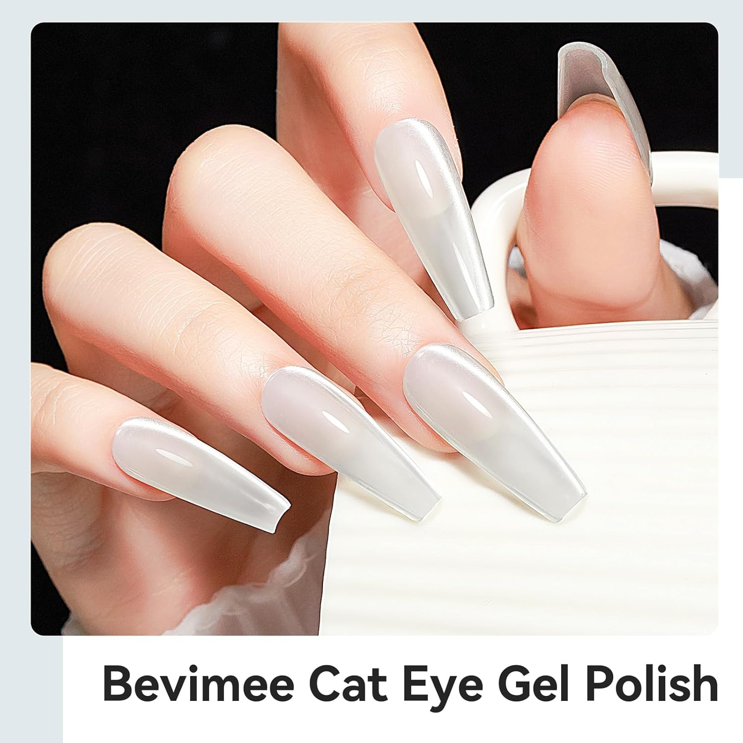 Cat Eye Gel Polish, Magentic Nail Polish Silver Translucent Jelly Color Clear Moonlight UV Gel Glitter Holographic With Magnet For Nail Salon DIY At Home-Velvo Beauty