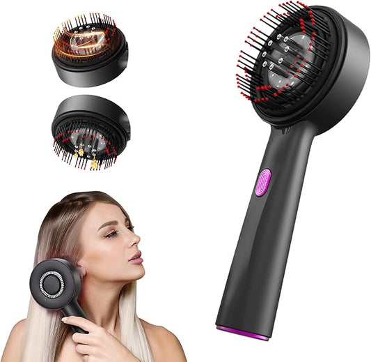 Red Light Dot Scalp Massager - 72-Point Vibration Comb for Hair Care, 3 in 1 Hair Oil Applicator,ipx7 Waterproof Scalp Oil Applicato,Rechargeable Home Use Device with Safety Indicator（Black）-Velvo Beauty