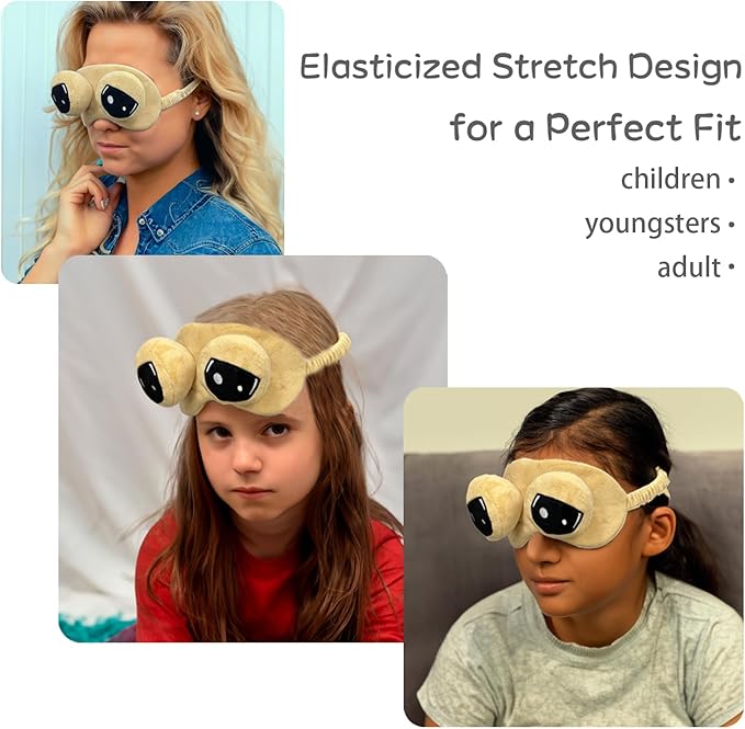 Cooling Eye Mask for Sleeping, Cute Alien Plush Sleep Eye Mask with Adjustable Strap and Built-in ice Pack for Kids & Adults, Cold Under Eye Mask for Travel, Meditation, Relaxation, and Sleep-Velvo Beauty