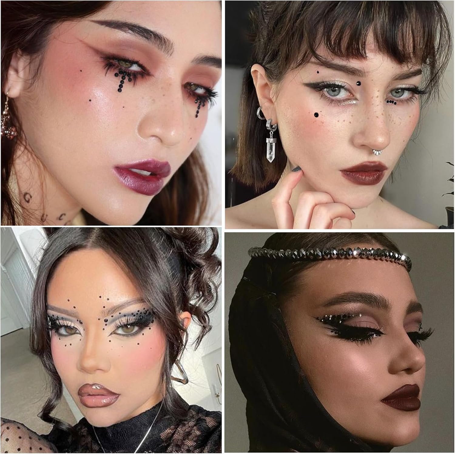 Nail Art Pearls with Rhinestones Glue Gel Flatback Pearls Nail Charms Luxurious Nails Supplies Accessories Gold Silver Gems Jewelry Pearl for Women Nails Design(Black)-Velvo Beauty