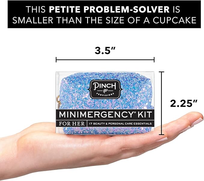 Pinch Provisions Blue Periwinkle Minimergency Kit, includes 17 Travel-Sized Cosmetic Essentials, Convenient for Purses, Emergency Beauty Accessories, Gifts for Holiday’s & Birthday’s-Velvo Beauty