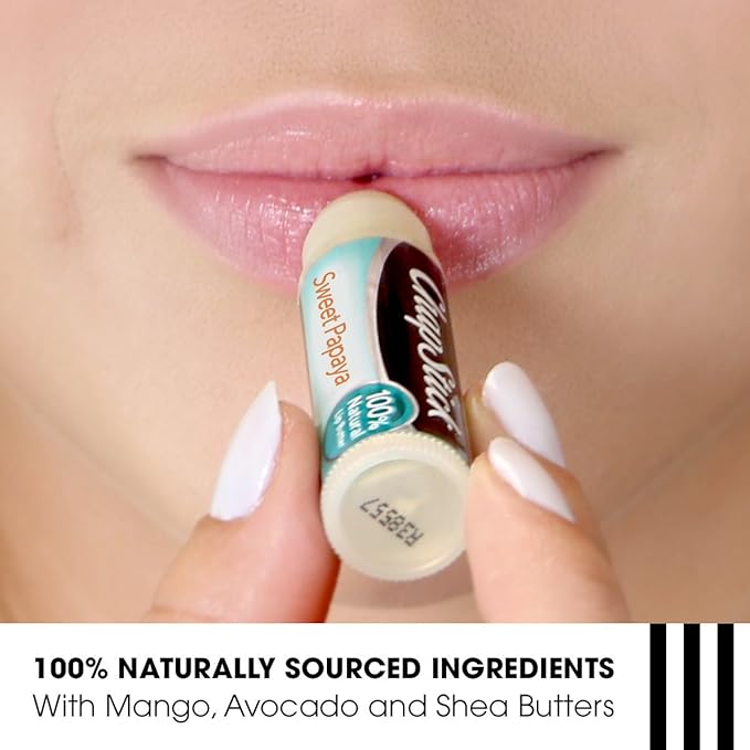 ChapStick Papaya 100% Natural Lip Butter Tube, Lip Balm - 0.15 Oz, Non-tinted, Sweet Papaya-Velvo Beauty