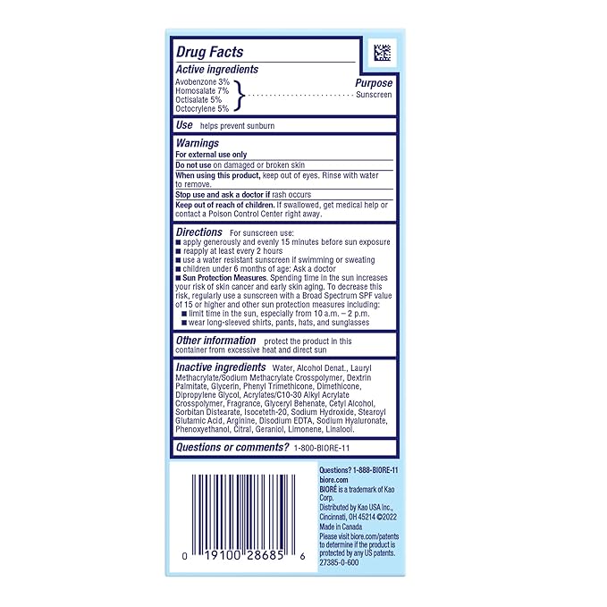 Biore UV Aqua Rich SPF 30 Daily Moisturizer Sunscreen for Face, For Sensitive Skin, Oil Free, Hyaluronic Acid, Vegan, Oxybenzone & Octinoxate Free, Dermatologist Tested, 1.7 Oz, 3pk-Velvo Beauty