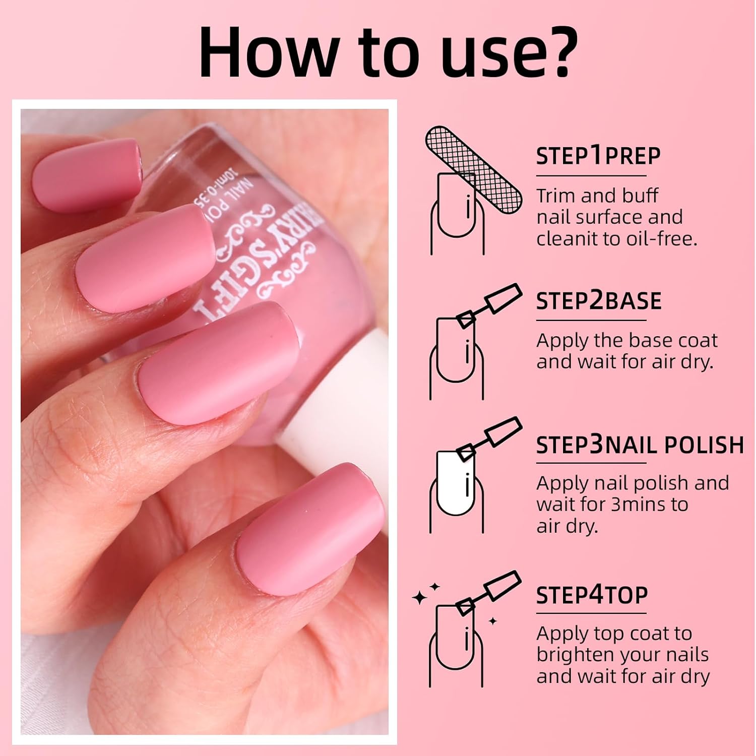 Major Dijit Matte Nail Polish Air Dry Nail Art Varnish (Cherry Pink, 10 ML)-Velvo Beauty