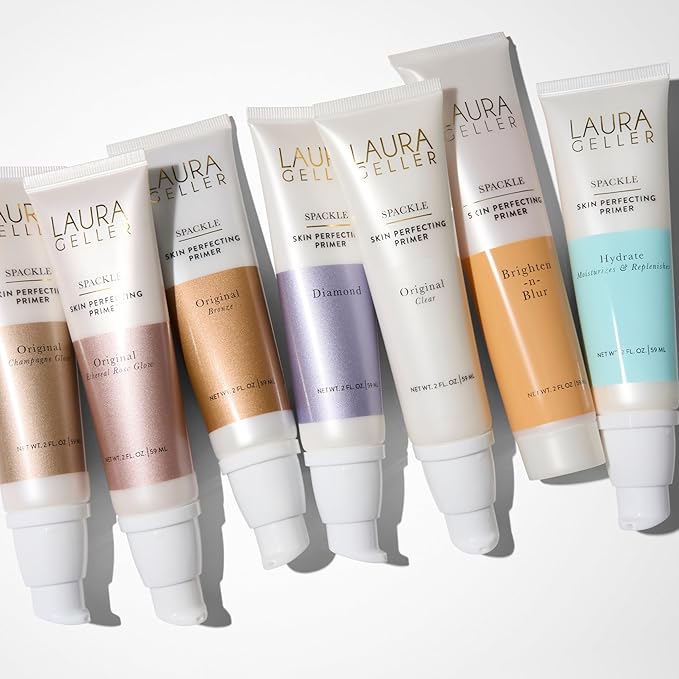 LAURA GELLER NEW YORK Spackle Primer - Champagne Glow - Super-Size 2 Fl Oz - Hyaluronic Acid Makeup Primer for Mature Skin-Velvo Beauty