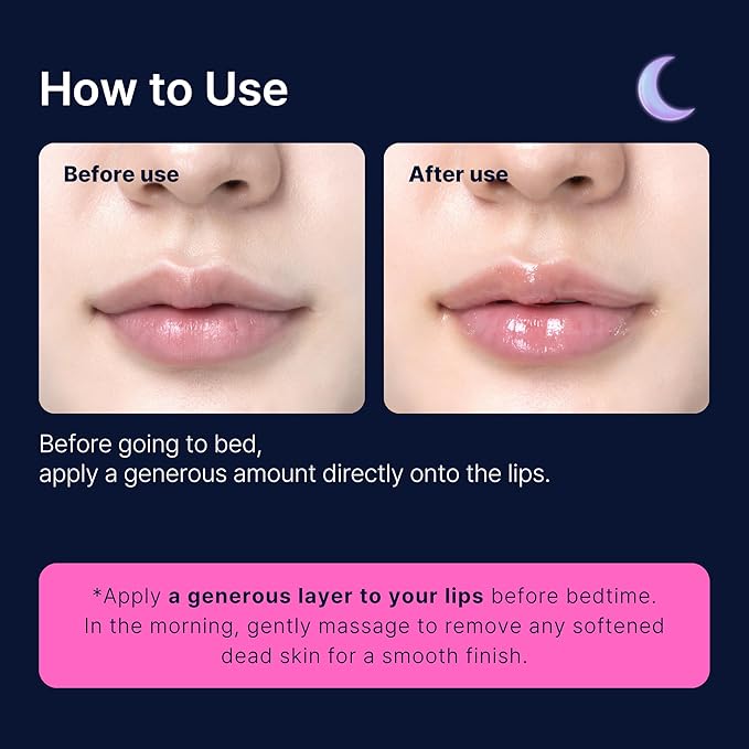 Perfect Sleep Lip Collagen 0.52fl.oz/15ml, Hydrolyzed Collagen+Rice Protein, Willow Bark Extract & Peptide to Nourish, Moisturize & Exfoliate the lips, Sleep-Beauty, Korean Overnight Lip Mask-Velvo Beauty