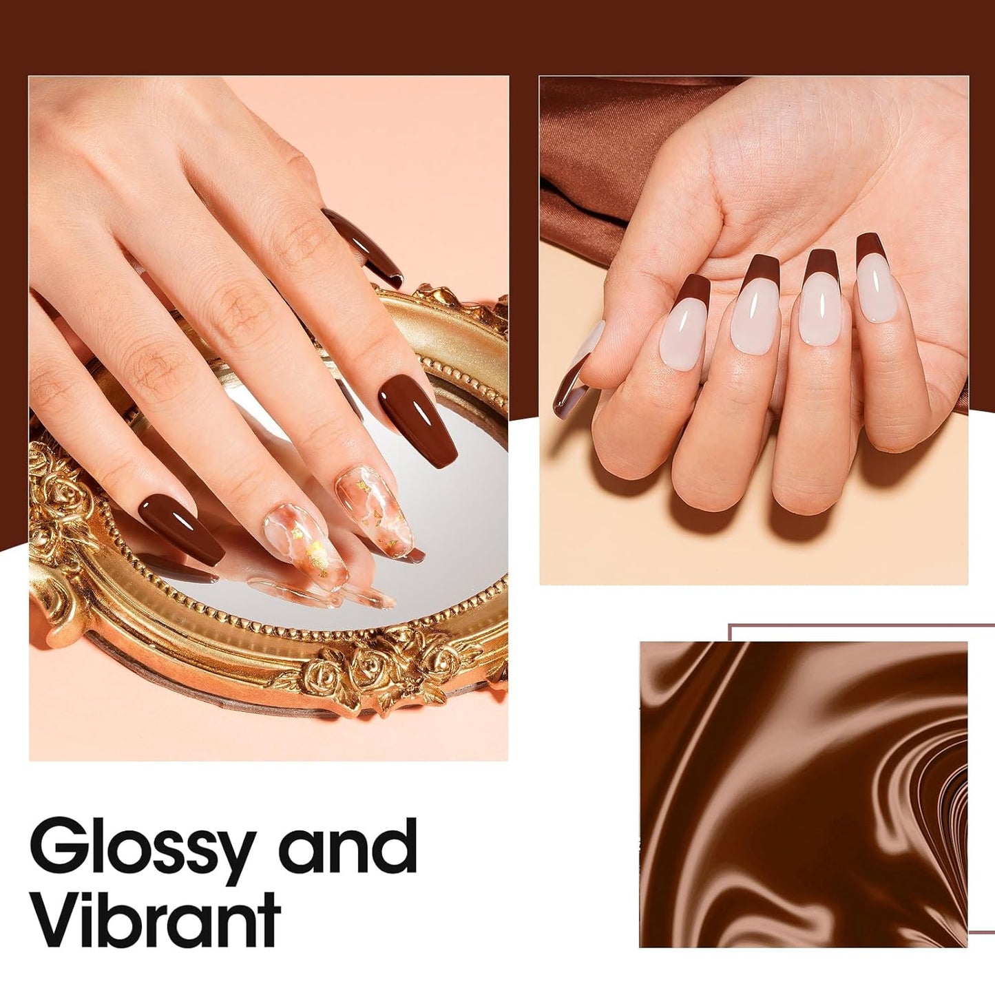 Gellen Brown Gel Nail Polish 18 ML Dark Brown Gel Polish Chocolate Coffee Nail Polish Gel Fall Winter Soak Off U V LED Nail Lamp Gel Polish for French Nails Home Salon DIY Manicure, 0.61 Fl Oz-Velvo Beauty