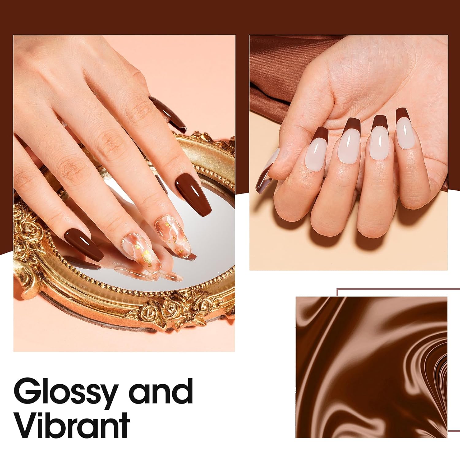Gellen Brown Gel Nail Polish 18 ML Dark Brown Gel Polish Chocolate Coffee Nail Polish Gel Fall Winter Soak Off U V LED Nail Lamp Gel Polish for French Nails Home Salon DIY Manicure, 0.61 Fl Oz-Velvo Beauty