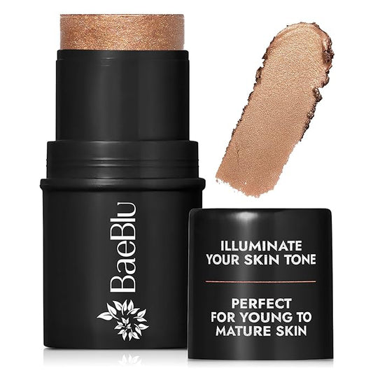 Organic Blush Tube, Amaretto - 100% Natural Vegan Cream Blush Sticks, Multi-Use Bronzer, & Highlighter for Lips, Cheeks & Eyes, Buildable Shimmer, Gluten-Free, Paraben-Free, Made in USA-Velvo Beauty