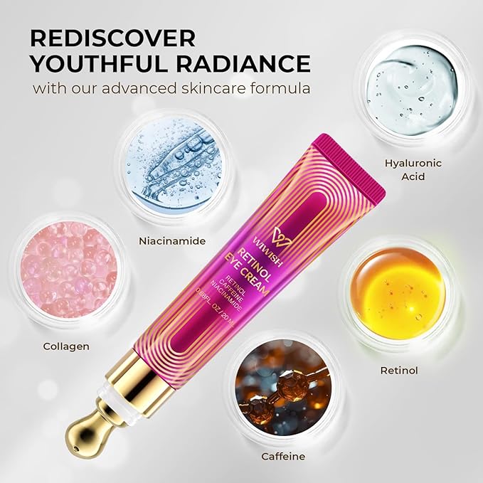 Advanced Retinol Eye Cream: Under Eye Cream for Dark Circles and Puffiness, Anti-Aging Eye Cream for Wrinkle Reduction and Firming, Under Eye Treatment Reduces Fine Lines and under eye bags-Velvo Beauty