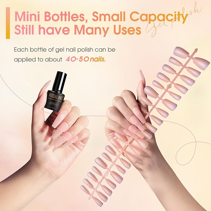 ROSALIND Glitter Gel Nail Polish, 8 Color Gold Glitter Gel Polish Sparkle Diamond Effect Sparkling Collection Soak Off Led Nail Art DIY Salon Gifts For Women-Velvo Beauty