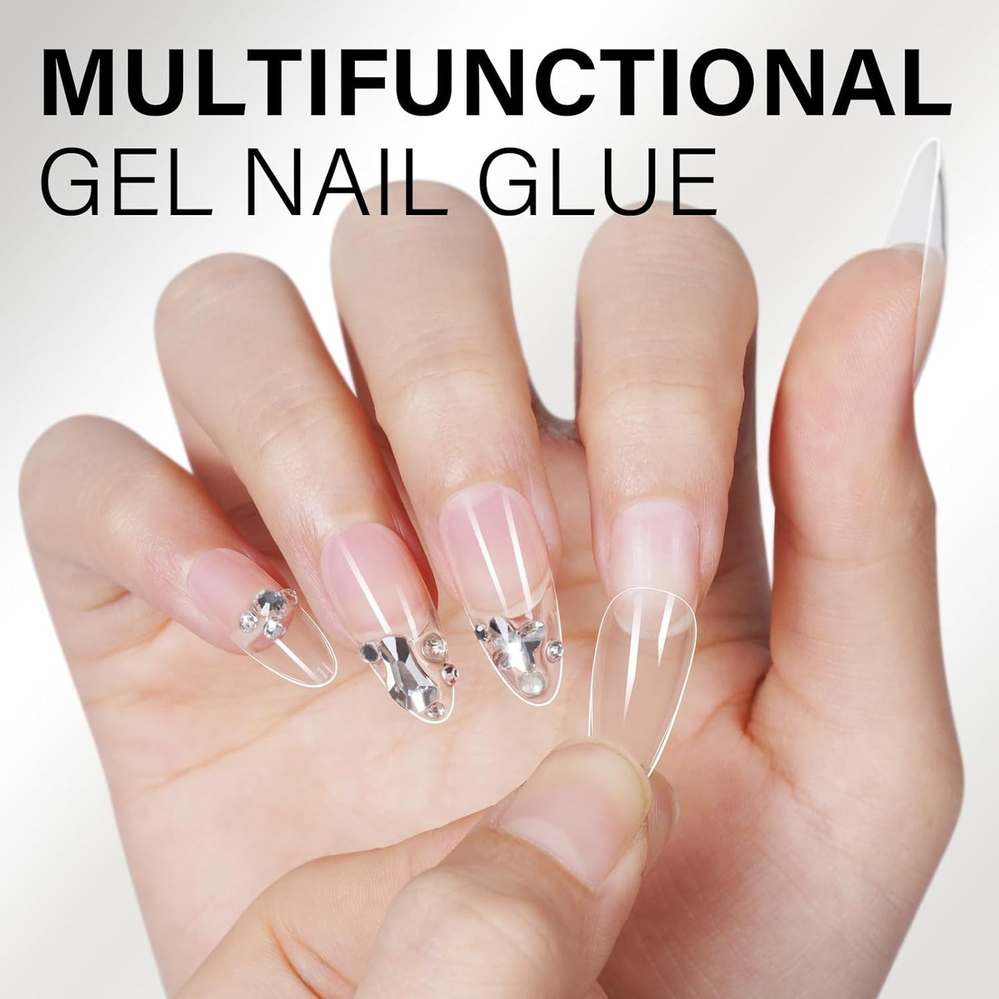 AILLSA Gel Nail Glue for Nails Tips, Solid Super Strong Gel Glues 15g Professional Fake Acrylic Soft Nails Glue U V Lamp Curing Needed - Long Lasting 30 Days+-Velvo Beauty