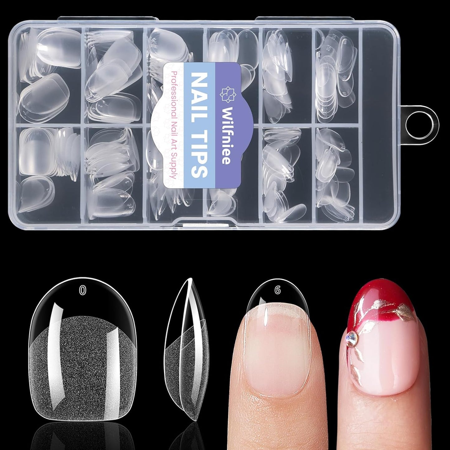 Short Oval Round Nail Tips, 240PCS Soft Gel Pre-shaped Half Matte Short Round Gel Nail Tips, 12 Sizes Full Cover Acrylic Press on Fake Nails for Nail Extension Art DIY Nail Salon-Velvo Beauty