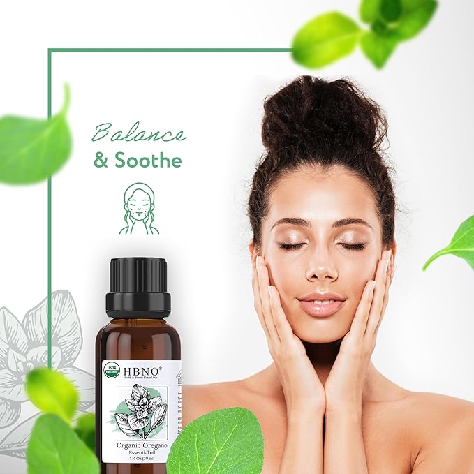 HBNO Organic Oregano Essential Oil - 1 oz (30ml) - USDA Certified Organic Oregano Essential Oil for Aromatherapy, Soap Making, DIY, Fragrances, Diffuser.-Velvo Beauty