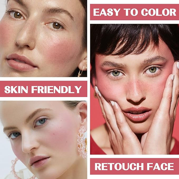 2Pcs Cream Blush Makeup Stick,Monochromatic Multi-Stick Face Blush for Cheek,Lip and Eye,Matte and Dewy Finish for Long Wearing,Easy Application.SERENITY-Velvo Beauty