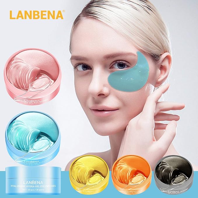 30 Pairs Hyaluronic Acid Collagen Eye Mask,Moisturizing Brightening Eye Mask, Eyes Treatment for Reducing Dark Circles, Lighten Wrinkles Anti-Aging, Fine Lines Eye Bags Puffiness for Women Men-Velvo Beauty