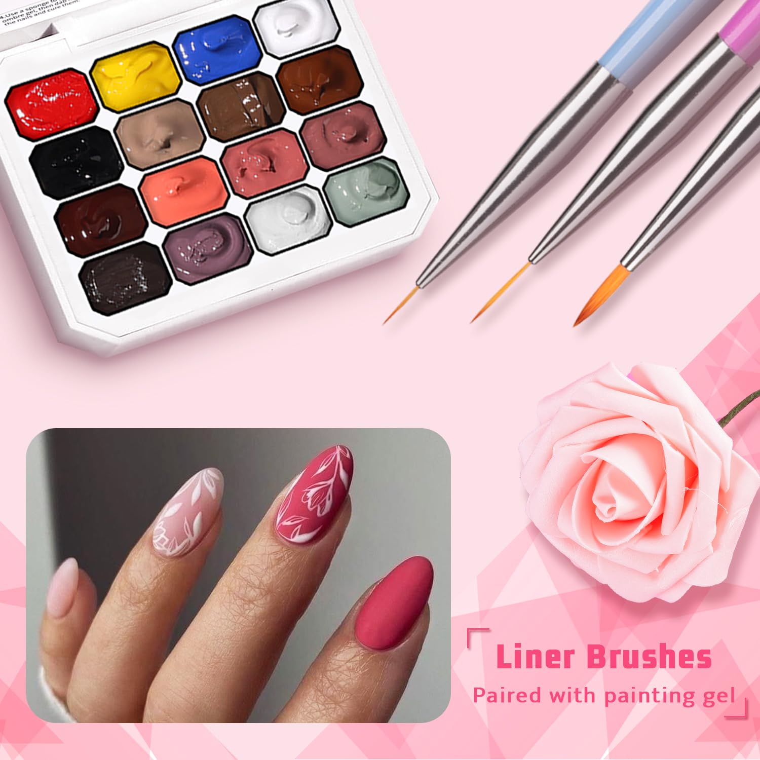 Sponge Pat Paint Nail Gel, Ombre Nails Gradient Gel Nail Blush Blooming Aura Nails Drawing Stripper Floral Painting DIY Nail Art, No Wipe, UV/LED Curing (16 Colors J)-Velvo Beauty