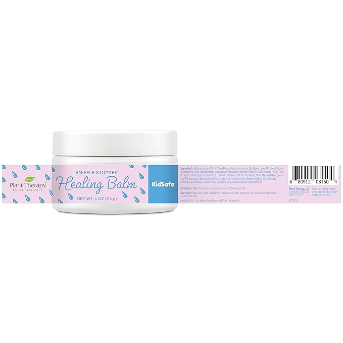 Plant Therapy KidSafe Sniffle Stopper Healing Balm 4 oz Pure, & Natural Healing Balms-Velvo Beauty