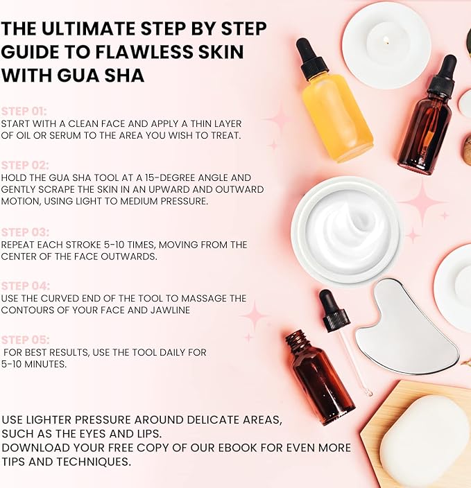 Sacred Healing Premium Stainless Steel Gua Sha Facial Tool – Enhance Beauty, Anti-Aging, Pain Relief, Lymphatic Drainage – Ideal for Home and Professional Use- Metal Gua Sha-Velvo Beauty