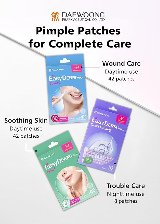 EasyDerm Relief Invisible Patch(42 counts) I Contains 10,000ppm of Tea Tree Oil, Pimple Patch, Ultra-slim 0.1mm, Waterpoof, Korean Pimple Patches Back to School MUST HAVE-Velvo Beauty