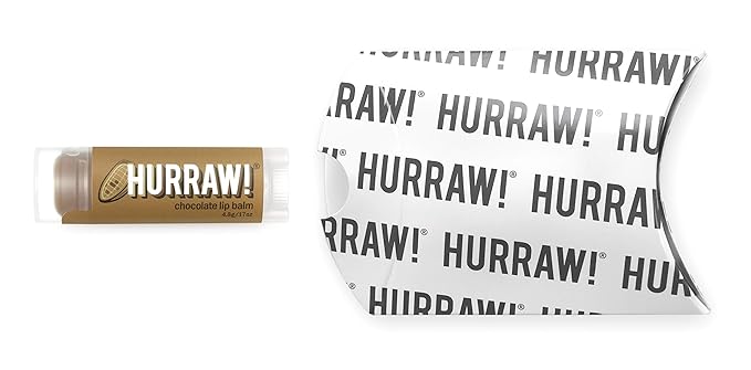 Hurraw! Chocolate Lip Balm: Organic, Certified Vegan, Cruelty and Gluten Free. Non-GMO, 100% Natural Ingredients. Bee, Shea, Soy and Palm Free. Made in USA-Velvo Beauty