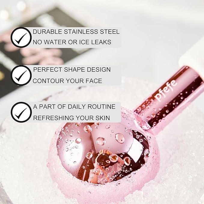 Ice Globes for Face & Eyes, Unbreakable Stainless Steel Cryo Sticks for Beauty Routines, Facials Cold Roller Colling Globes for Puffiness, Wrinkles, Dark Circles, Headaches-Velvo Beauty